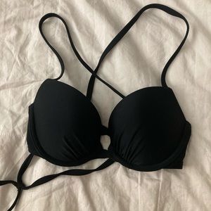 Aerie cross tie push up bikini top